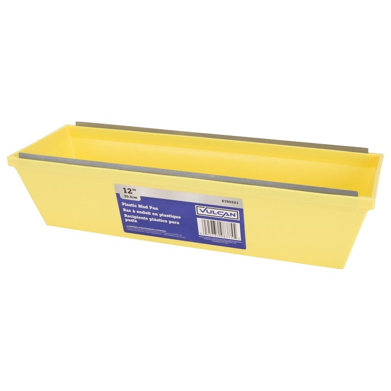 Vulcan 150053L Drywall Mud Pan, 175 cu-in Capacity, 12 in L Bottom, 3 in W Bottom, Plastic