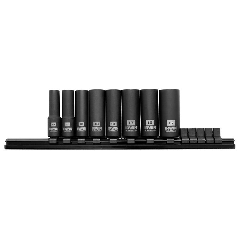 Irwin 1882413 Socket Rail Set, Molybdenum Steel, Black Oxide, Specifications: 3/8 in Drive Size