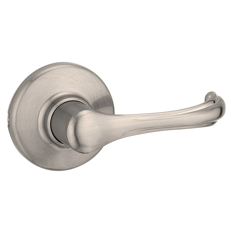 Kwikset 200DNL 15RCLRCSBX Passage Lever, Non-Locking Lock, Satin Nickel, Zinc, Reversible Hand, Residential, 3 Grade