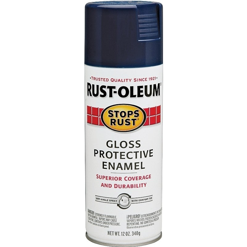 Rust-Oleum 7723830 Rust Preventative Spray Paint, Gloss, Navy Blue, 12 oz, Can