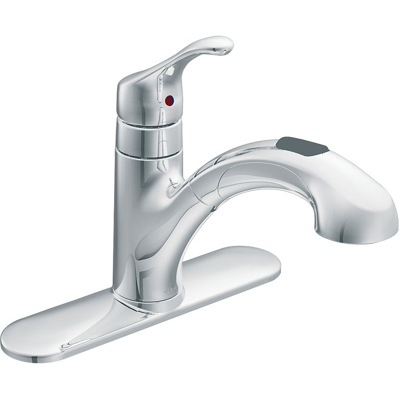 Moen Renzo Glacier CA87316C Kitchen Faucet, 1.5 gpm, 1-Handle, Stainless Steel, Chrome Plated, Deck Mounting
