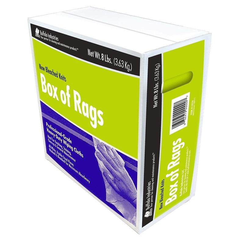 Buffalo 12026 Bleached Knit Rag, Bright White, 8 lb