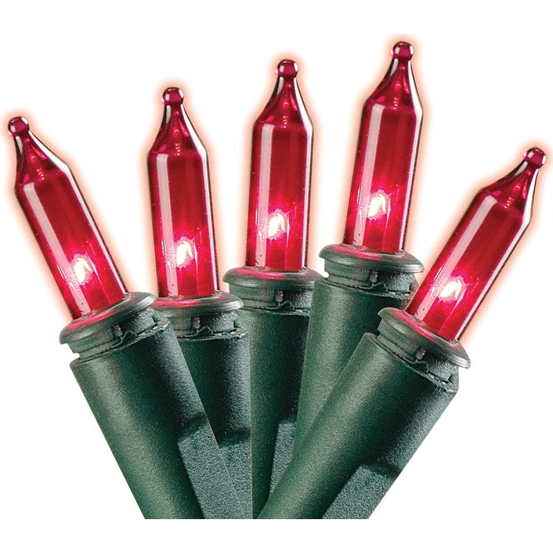 Sylvania V4003-49 Light Set, Christmas, 120 V, 40.8 W, 100-Lamp, Incandescent Lamp, Red Lamp, 1000 hr Average Life