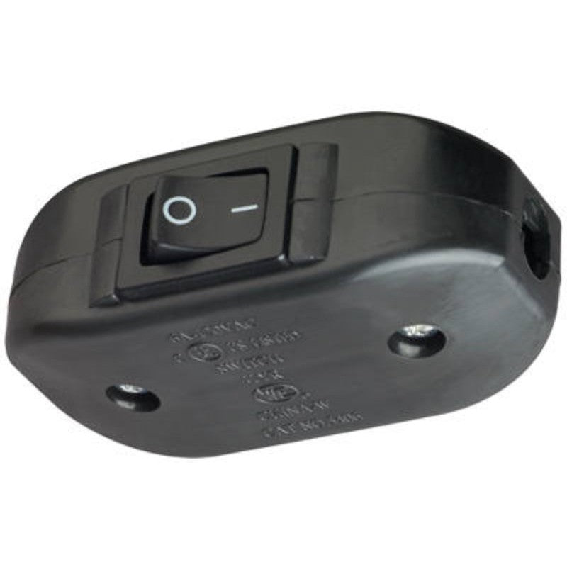 Legrand 5406BKCC10 Feed-Through Cord Switch, 6 A, 120 V, Black