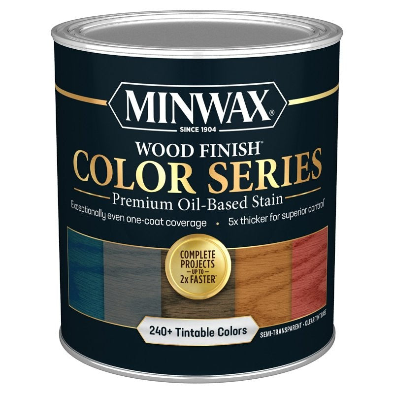 Minwax Wood Finish Color Series 845000000 Interior Wood Stain, Semi-Transparent, Clear/Tint Base, Liquid, 1 qt