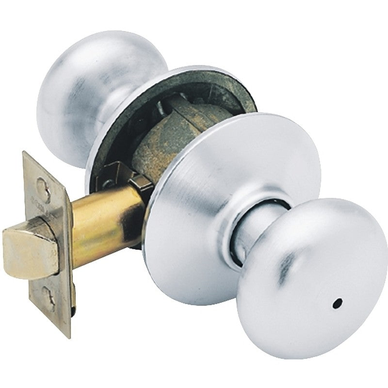 Schlage Plymouth Series F40 PLY 626 Privacy Lockset, 2.22 in Dia Knob, 2.31 in L x 2.75 in W x 2.75 in H Dimensions, Yes