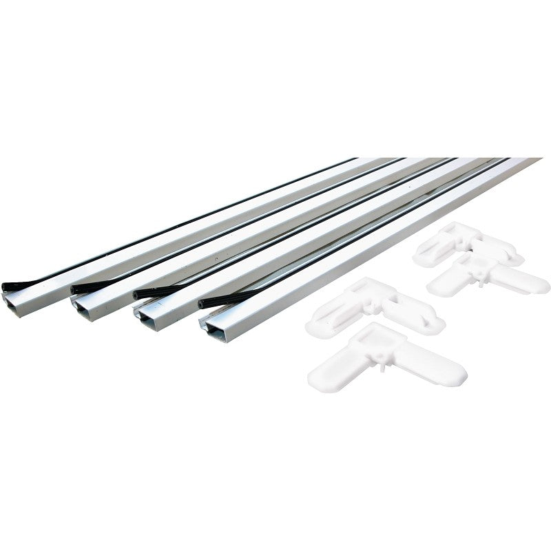 Make-2-Fit PL 7814 Screen Frame Kit, 5 ft L x 3/4 in W Dimensions, Aluminum, White, Painted, 10-Piece