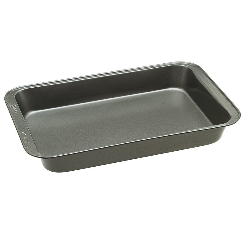Ecolution BakeIns EIGY-7433 Cake Pan, Rectangular, 9 in OAL, Carbon Steel, Non-Stick: Yes, Dishwasher Safe: Yes