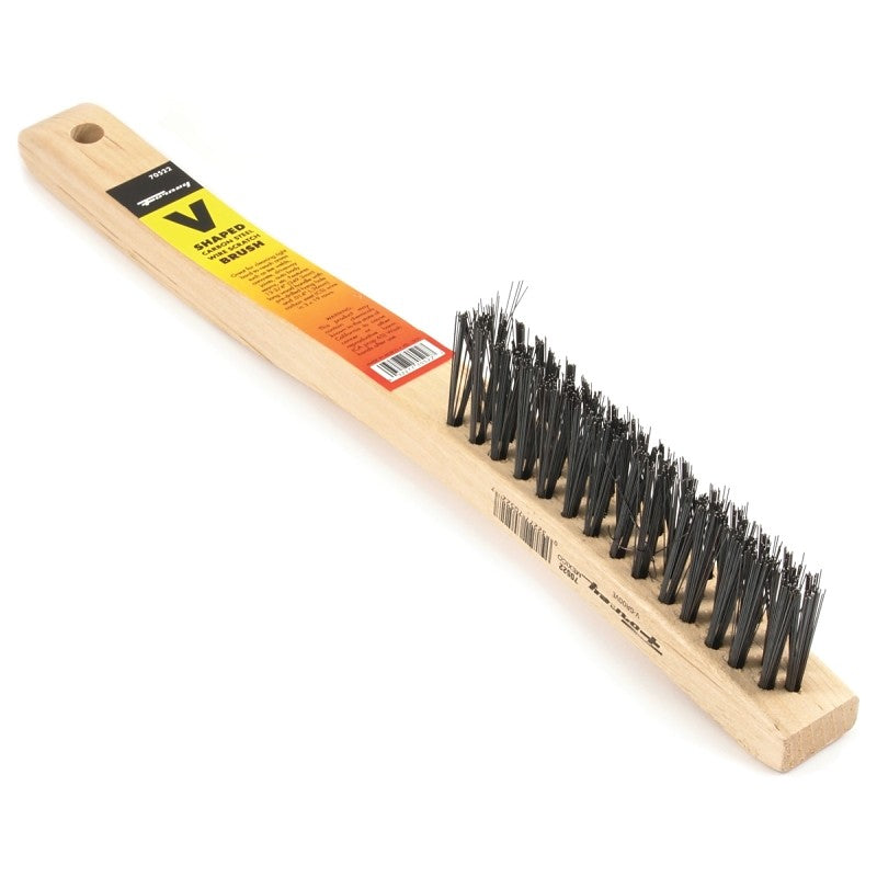 Forney 70522 Scratch Brush, 0.014 in L Trim, Carbon Steel Bristle, 1-1/4 in W Brush, 13-3/4 in OAL