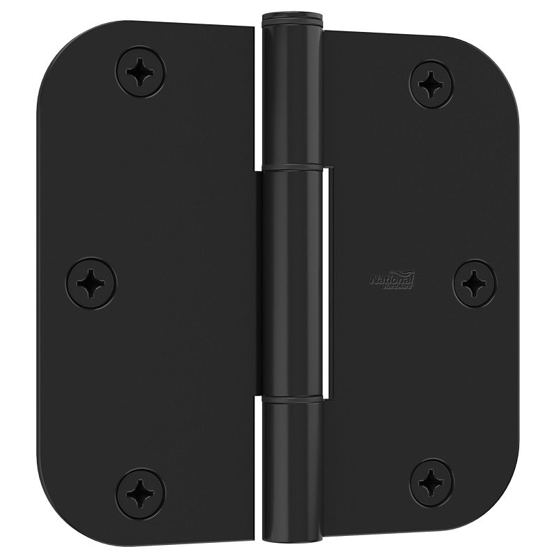 National Hardware Squeak Guard Series N830-447 Door Hinge, 5/8 in Corner Radius, Matte Black, 3/CD
