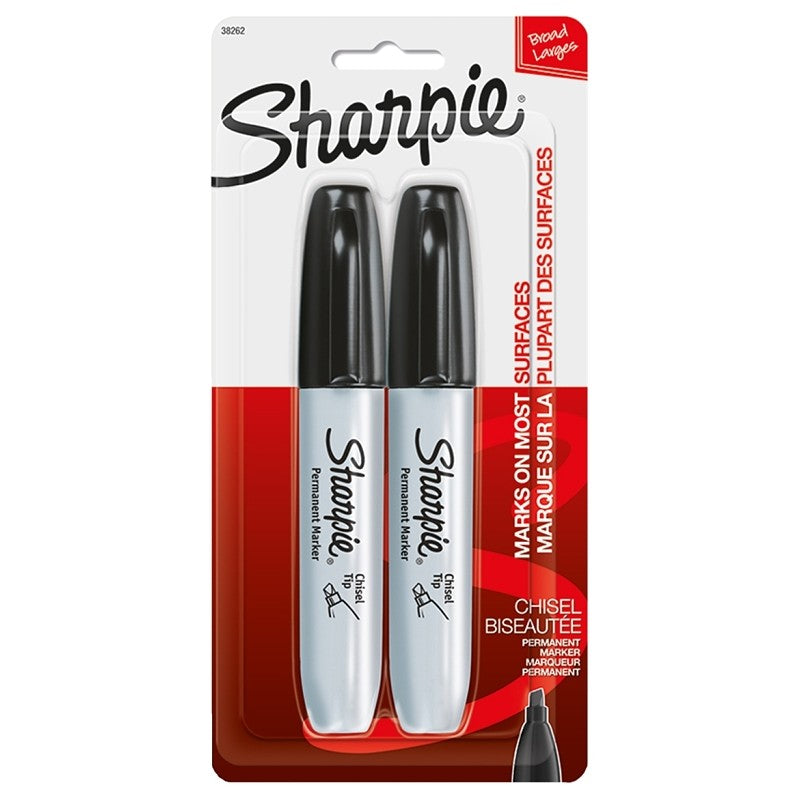 Sharpie 38262PP Permanent Marker, Chisel Lead/Tip, Large Lead/Tip, Black Lead/Tip