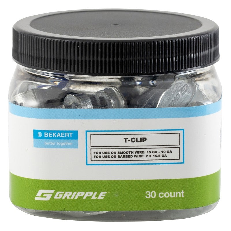 Gripple 657003 T-Clip, For: 1.8 to 3.25 mm Plain Wire and 2 x 1.6 to 1.7 mm High-Tensile Barbed Wire