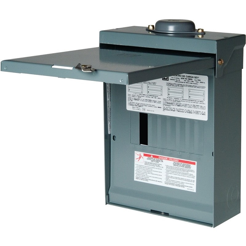 Square D QO QO816L100RBCP Load Center, 100 A, 8 -Space, 16 -Circuit, Main Lug, NEMA 3R Enclosure, Plug Mounting
