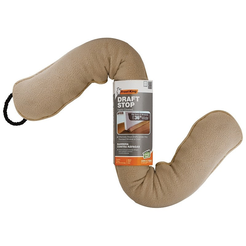 Frost King DS2 Draft Stop, 36 in L, Synthetic Fleece, Beige