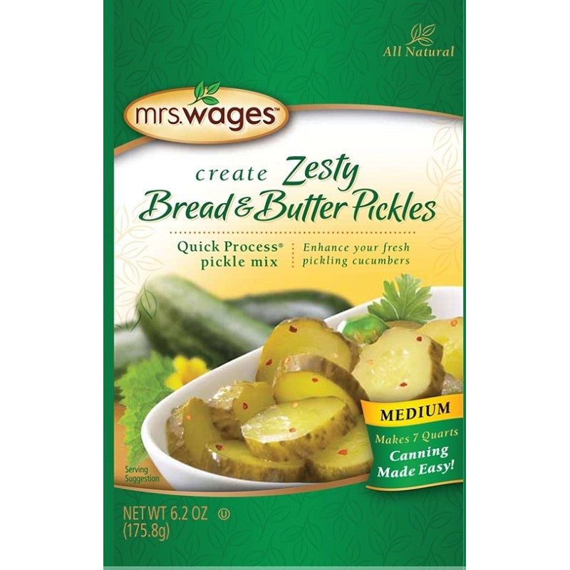 Mrs. Wages W659-J6425 Zesty Bread and Butter Pickle, 6.2 oz Pouch (Pack of 12)