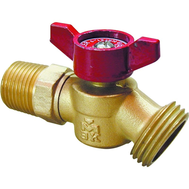 B & K 102-353HN Hose Bibb, 1/2 x 3/4 in, MPT x Male Hose, 125 psi, Brass Body