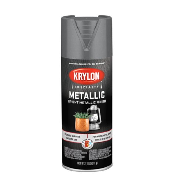 Krylon K01403777 Spray Metallic Spray Paint, Metallic, Dull Aluminum, 11 oz