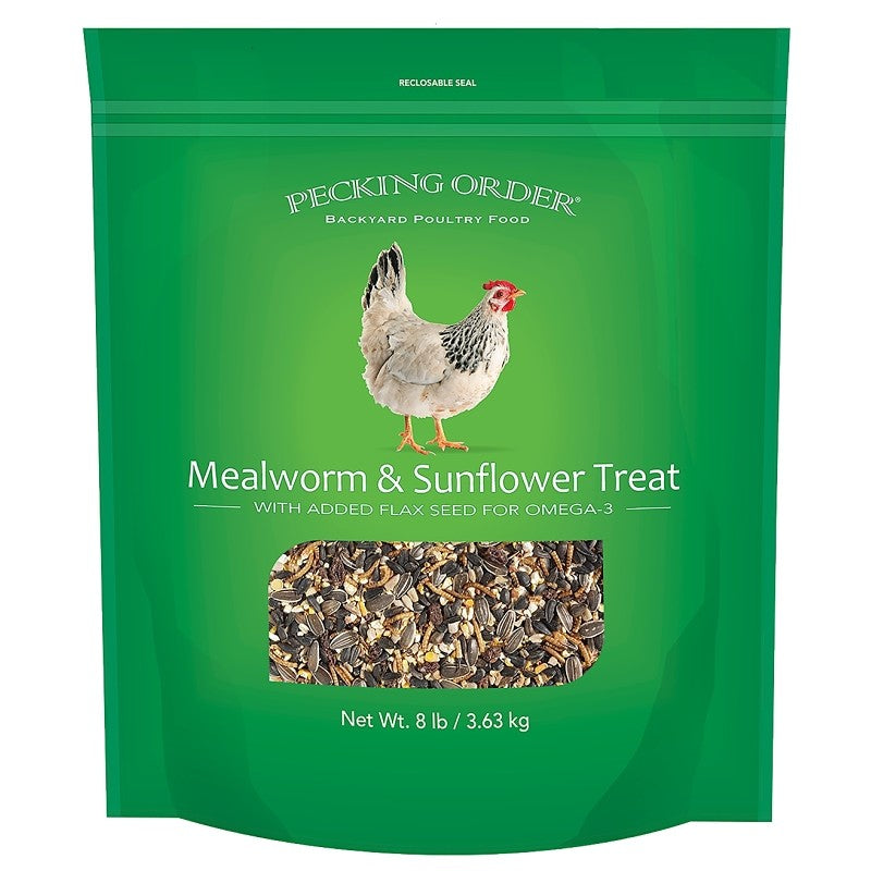 Pecking Order 009329 Mealworm/Sunflower Chicken Treat, 8 lb Bag