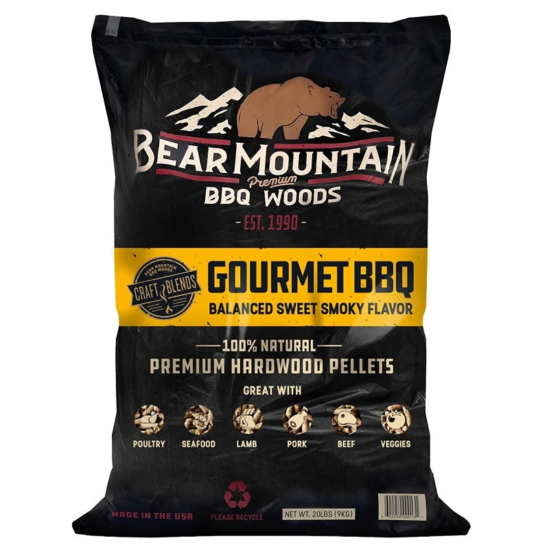 Bear Mountain Craft Blends FK90 Series BBQ Pellet, Gourmet, 20 in L, Wood, 20 lb Bag