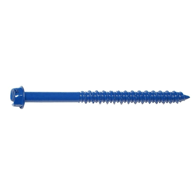 Midwest Fastener 10534 Masonry Screw, 1/4 in Dia, 3-1/4 in L, Steel, Hex, Slotted Head, 1/PK