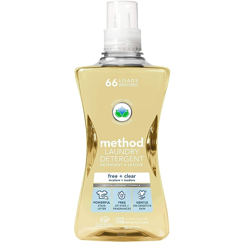 method 1491 Laundry Detergent, 53.5 fl-oz Bottle, Liquid, Free and Clear