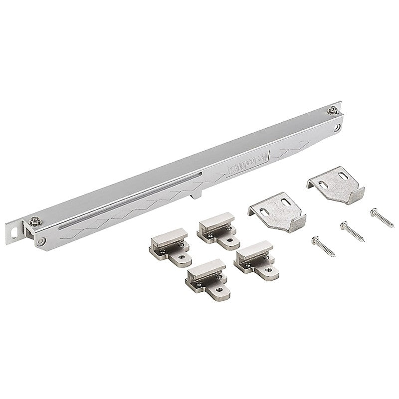 National Hardware N187-082 Sliding Door Hardware Kit, 13-3/8 in L Track, Plastic, Satin Nickel