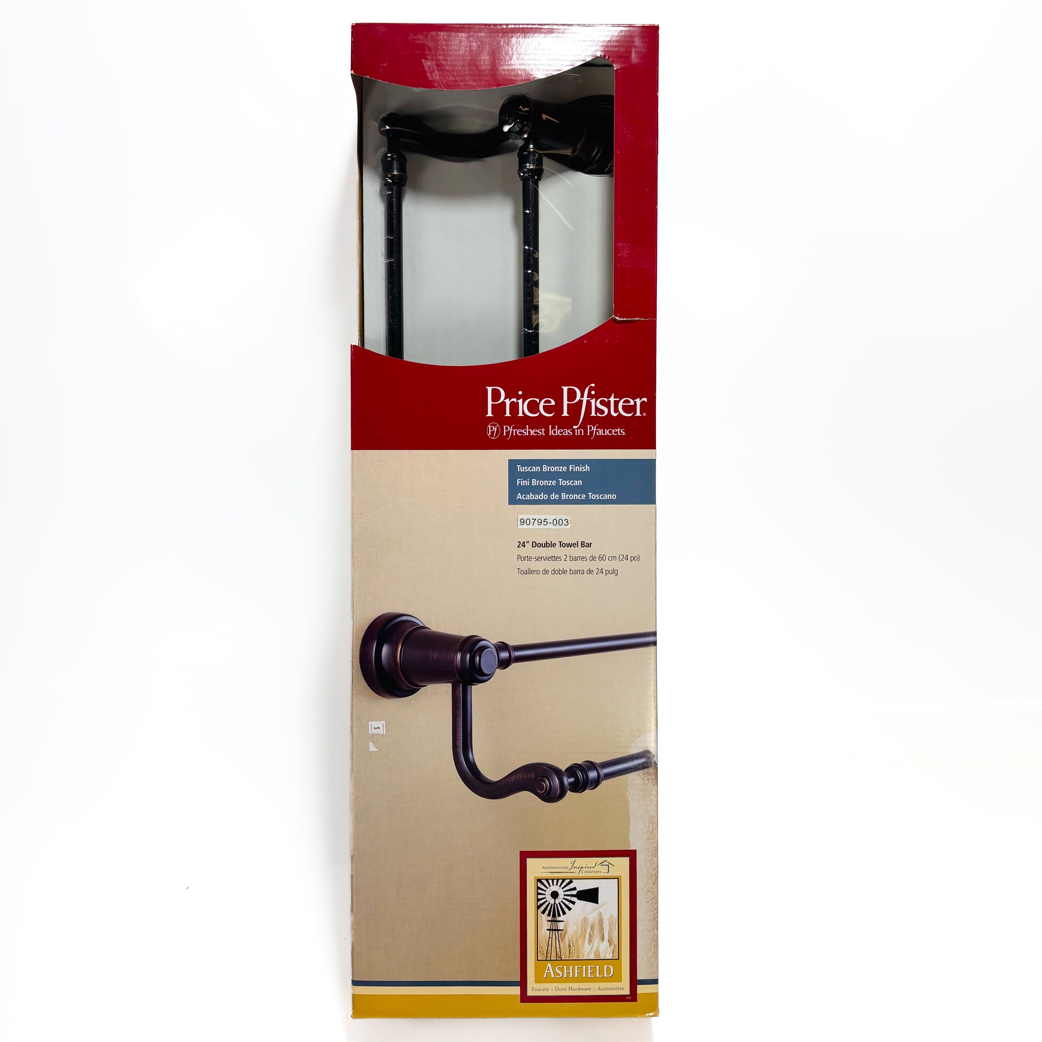 Ashfield Double Towel Bar 24 Inch Venetian Tuscan Bronze