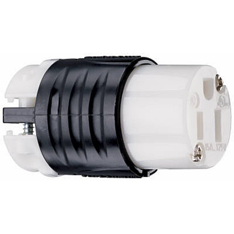 Legrand PS5269XCCV4 Electrical Connector, 2 -Pole, 15 A, 125 V, NEMA: NEMA 5-15R, Black/White
