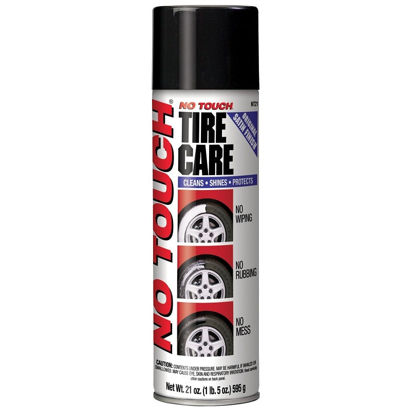 No Touch NT-21 Tire Shine, 21 oz, Aerosol Can, Liquid, Slight (Pack of 6)