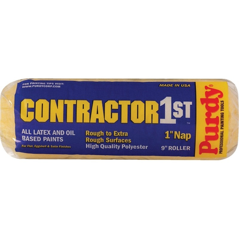 Purdy Contractor 1st 688095 Paint Roller Cover, 1 in Thick Nap, 9 in L, Polyester Cover