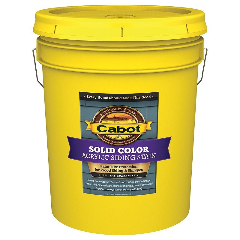 Cabot 800 Series 140.0000806.008 Solid Color Siding Stain, Natural Flat, Liquid, 5 gal, Can