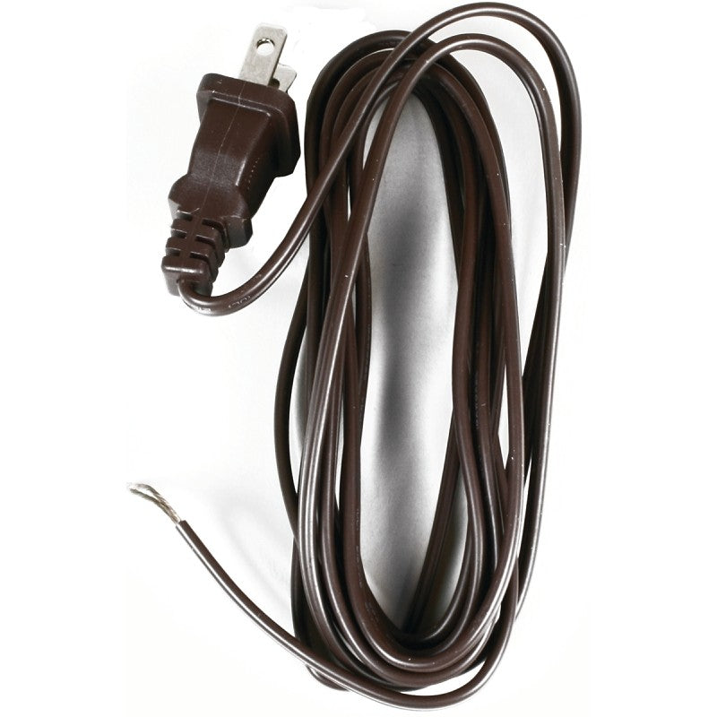 Jandorf 60135 Lamp Cord with Polarized Plug, Brown Sheath