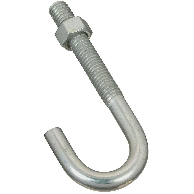 National Hardware 2195BC Series N232-942 J-Bolt, 3/8-16 Thread, 2-1/4 in L Thread, 3-3/4 in L, 225 lb Working Load, Zinc (Pack of 10)