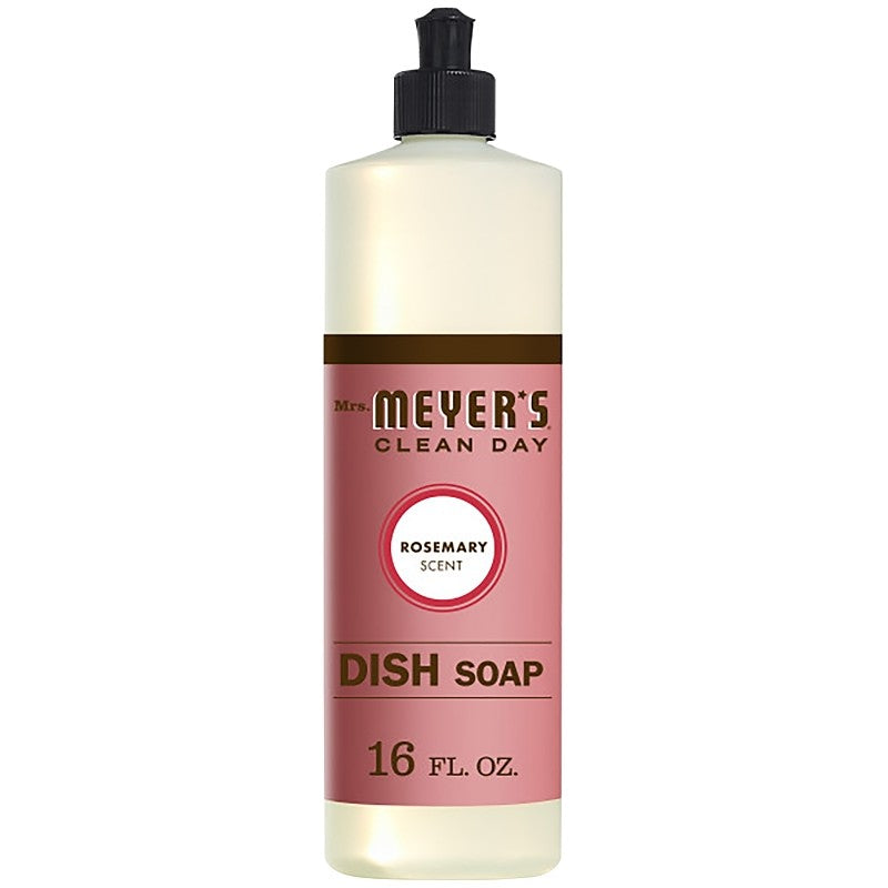 Mrs. Meyer's 17451 Dish Soap, 16 oz, Liquid, Rosemary, Colorless