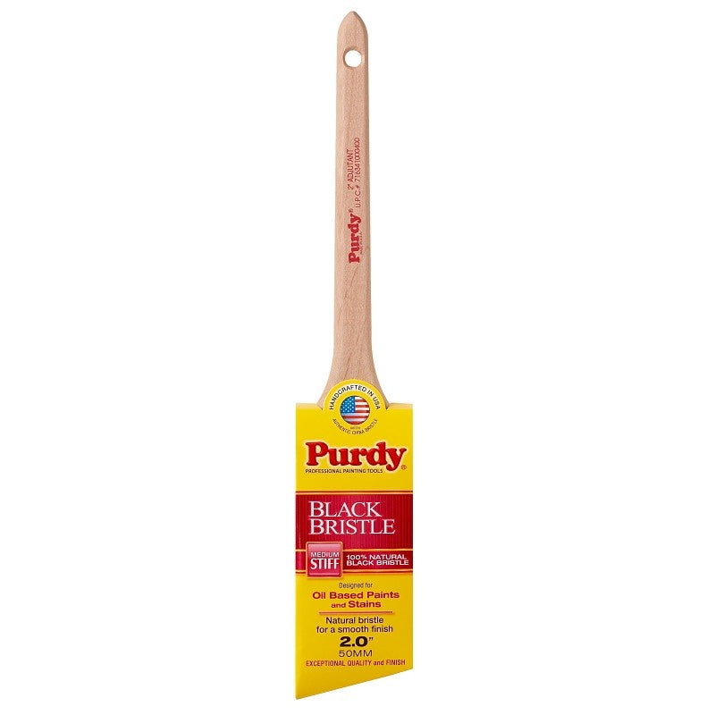 Purdy 024020 Trim Brush, Natural Black, Hardwood Handle, 2 in W, China Bristle, Rat Tail Handle