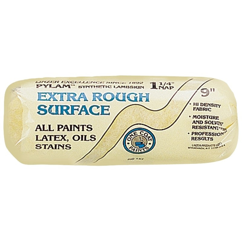 Linzer RC147 Paint Roller Cover, 1-1/4 in Thick Nap, 9 in L, High-Density Polyester Cover