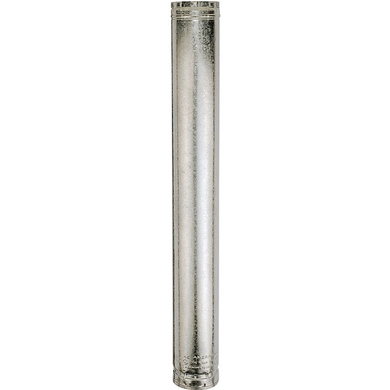 AmeriVent 6E3 Type B Gas Vent Pipe, 6 in OD, 3 ft L, Galvanized Steel (Pack of 6)