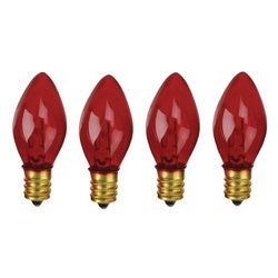 FILAMENT BULB C9 TRANS RED (Pack of 25)