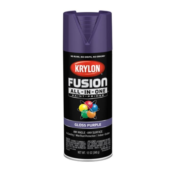 Krylon K02719007 Spray Paint, 12 oz Can, 25 sq-ft Coverage Area, Acrylic Base, Gloss, Purple, Exterior, Interior