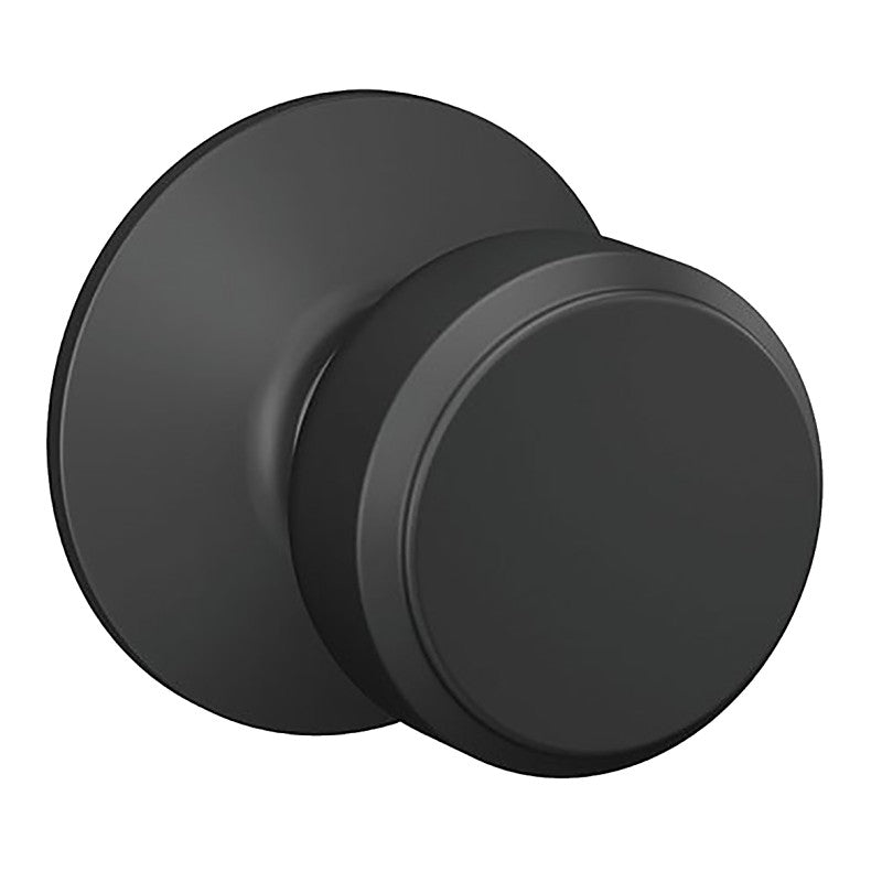 Schlage F Series F10VBWE622 Passage Knob, Bowery, Round, 2-3/4 in Dimensions, Metal, Matte Black, Reversible Hand