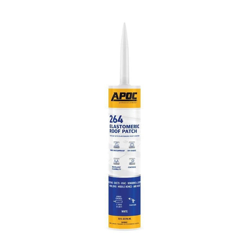 APOC AP-264 Series AP-2649 Elastomeric Roof Patch, White, Liquid, 10.1 oz, Tube (Pack of 12)