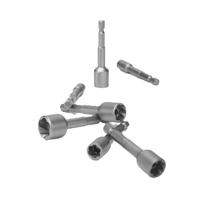 Irwin POWER-GRIP 394100 Bolt Extractor Set, 7-Piece, HCS, Black Oxide, Specifications: Reverse Spiral Flute