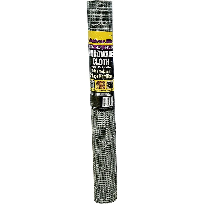 Jackson Wire 11 05 15 13 Hardware Cloth, 10 ft L, 24 in W, 23 Gauge, 1/4 x 1/4 in Mesh, Galvanized