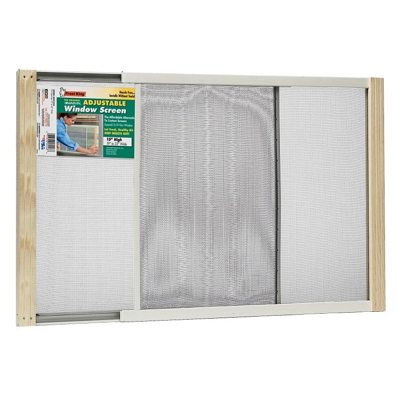 Frost King W.B. Marvin AWS1533 Window Screen, 15 in L, 19 to 33 in W, Aluminum