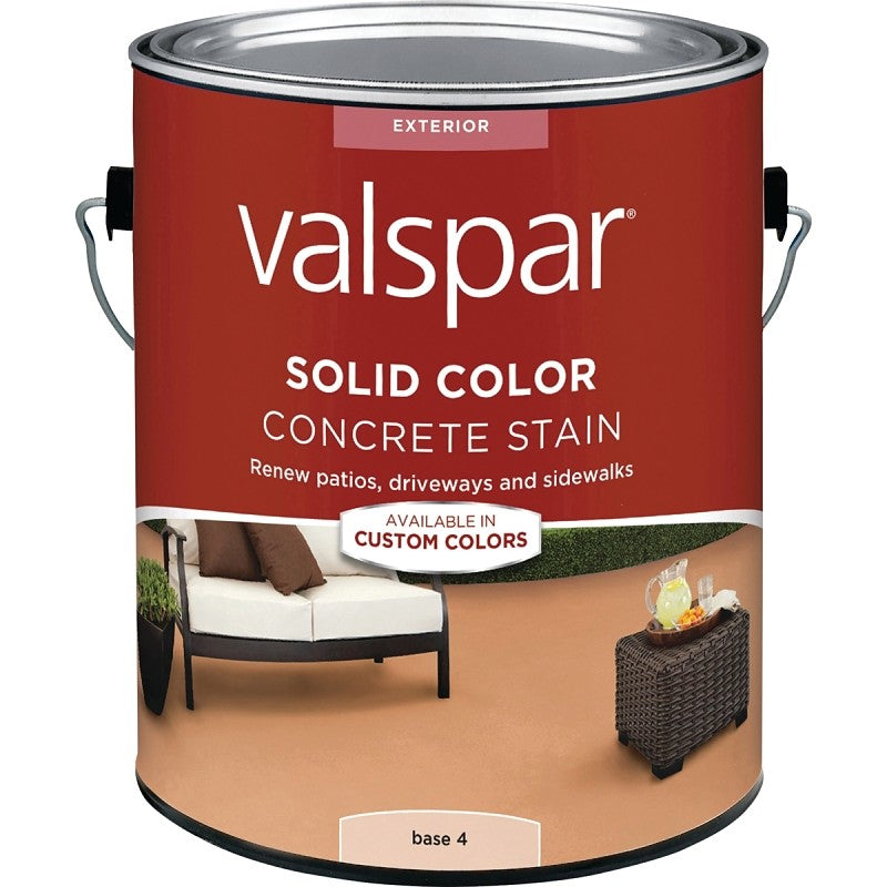 Valspar 024.1082324.007 Solid Concrete Stain, Low Gloss, Liquid, 1 gal (Pack of 4)