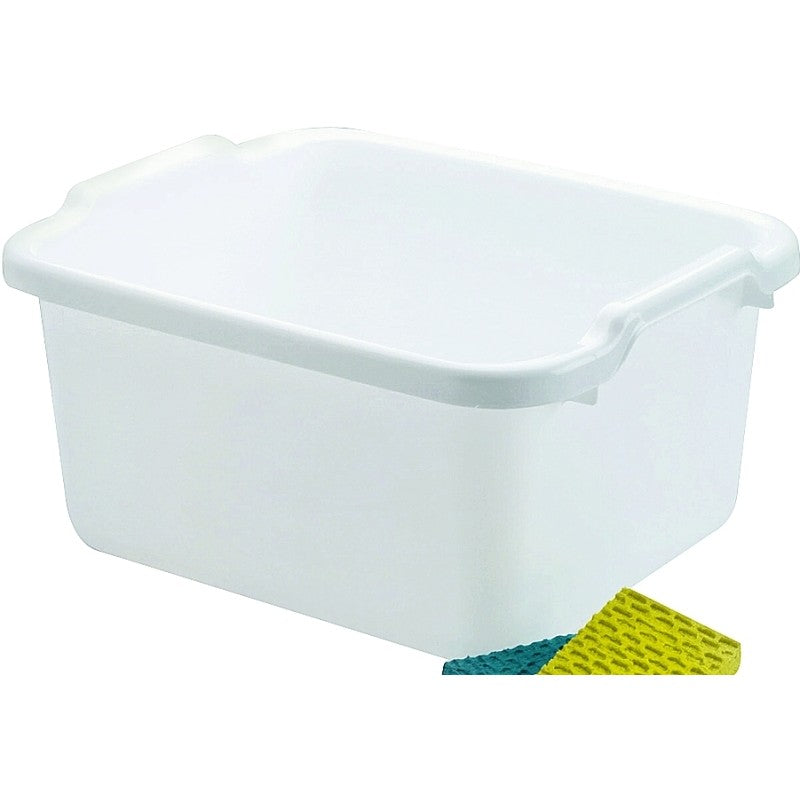 Rubbermaid 2970ARWHT Dish Pan, 15.6 qt Volume, 7.8 in L, 15.23 in W, 12-15/32 in H, Plastic, White