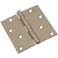 Door Hinges 4 Inch Square Corner Satin Nickel 2 Pack