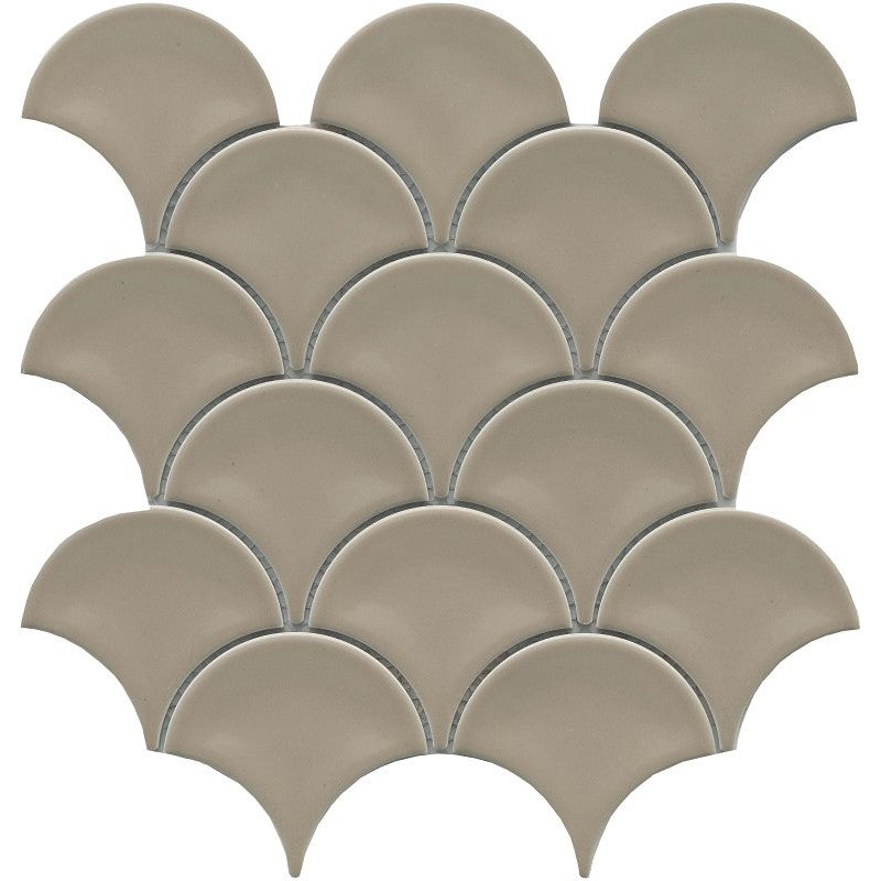 Emser Tile Reward Series F27REWATA1011MFN Porcelain Mosaic Tile, 11 in L Tile, 10 in W Tile, Pressed Edge, Fan Pattern