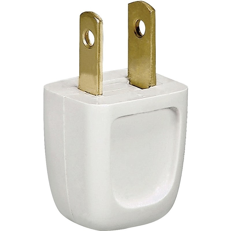 Eaton Wiring Devices BP2601-6W-SP Electrical Plug, 2 -Pole, 10 A, 125 V, NEMA: NEMA 1-15R, White