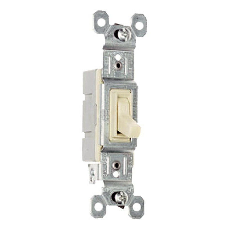 Pass & Seymour 660IG TradeMaster Series Toggle Switch, Ivory, 15 A, 120 VAC, Push Wire, Side Wire Terminal